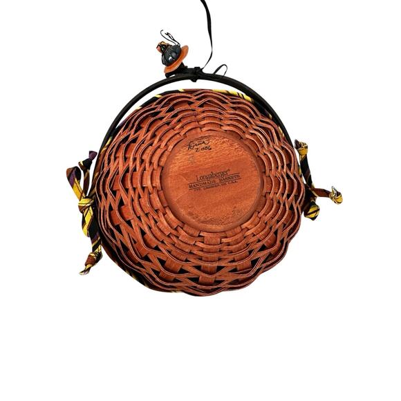 Longaberger 2006 Small Autumn Treats Basket w/ Protector Liner & Spider Charm - Picture 4 of 6